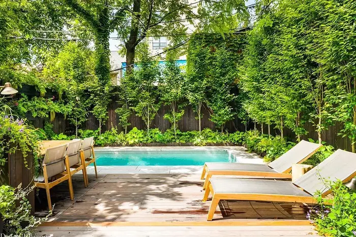 This is a photo of a backyard pool in New York City.